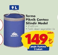 Termo Piknik Çantasi Silindir Model 9 L