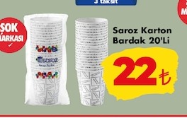 Saroz Karton Bardak 20'Li