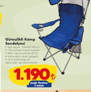 Güneşlikli Kamp Sandalyesi