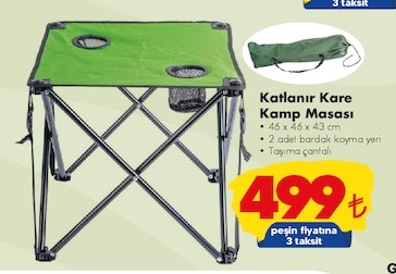 Katlanır Kare Kamp Masası