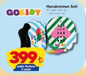 Gokidy Handmington Seti 2 Adet Raket Ve 1 Adet Tüy Top