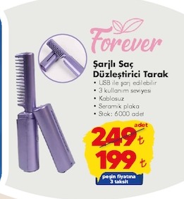 Forever Şarjlı Saç Düzleştirici Tarak