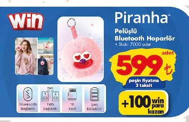Piranha Peluşlu Bluetooth Hoparlör