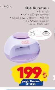 Oje Kurutucu 3 Led Işık
