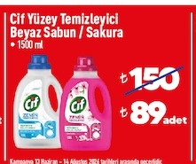 Cif Yüzey Temizleyici Beyaz Sabun / Sakura 1500 Ml