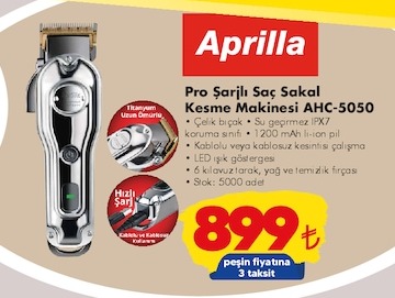 Aprilia Pro Şarjlı Saç Sakal Kesme Makinesi Ahc-5050