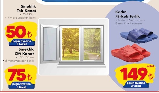 Sinekli Tek Kanat 75X125 Cm
4 Metre Yapışkanlı Bantlı