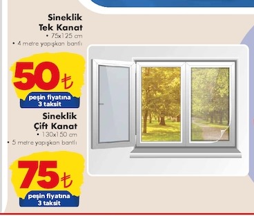 Sinekli Çift Kanat 130X150
5 Metre Yapışkanlı Bantlı