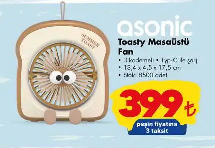 Asonic Toasty Masaüstü Fan