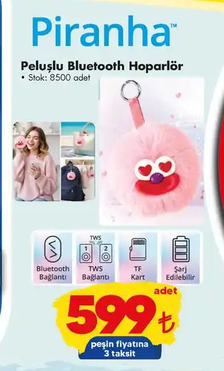 Piranha Peluşlu Bluetooth Hoparlör