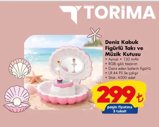 Deniz Kabuk Figürlü Takı Ve Müzik Kutusu