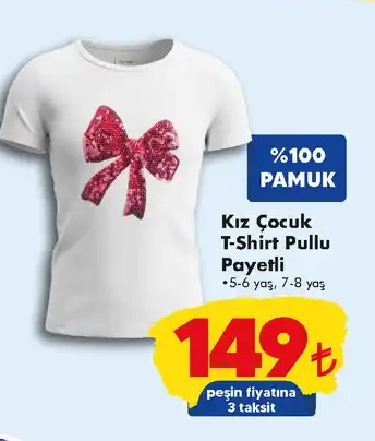 Kiz Çocuk T-Shirt Pullu Payetli