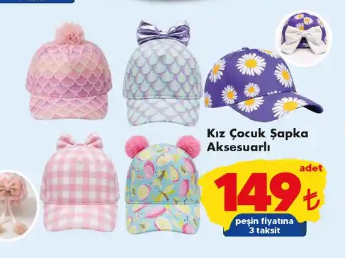 Kız Çocuk Şapka Aksesuarlı 1 Adet