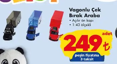 Vagonlu Çek Bırak Araba 1:43 Ölçekli