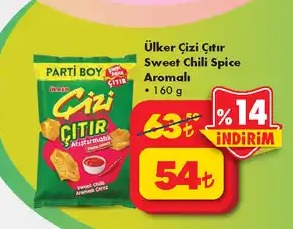 Ülker Çizi Çıtır Sweet Chili Spice Aromalı 160G