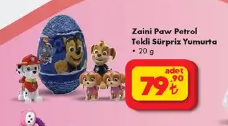Zaini Paw Patrol Tekli Sürpriz Yumurta 20G