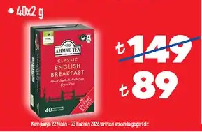 Ahmad Tea Classic English Breakfast 40X2 G