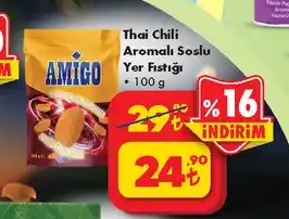 Amigo Thai Chili Aromalı Soslu Yer Fıstığı 100G