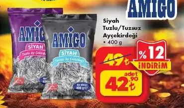 Amigo Siyah Tuzlu/Tuzsuz Ayçekirdeği 400 G