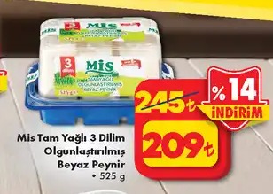 Mis Tam Yağlı 3 Dilim Olgunlaştırılmış Beyaz Peynir 525G