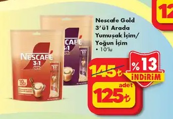Nescafe Gold 3'Ü Arada Yumusak Icım / Yogun Icim 10'Lu