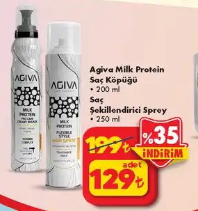 Agiva Milk Protein Saç Köpüğü 200Ml