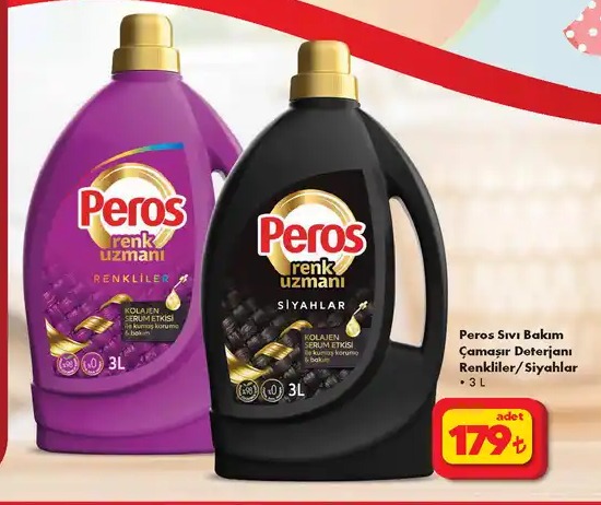 Peros Sıvı Bakım Çamaşır Deterjanı Renkliler/Siyahlar 3L