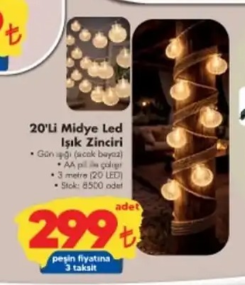 20'Li Midye Led Işık Zinciri