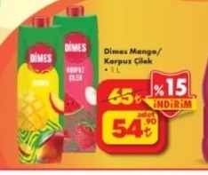 Dimes Mango/Karpuz Çilek 1L