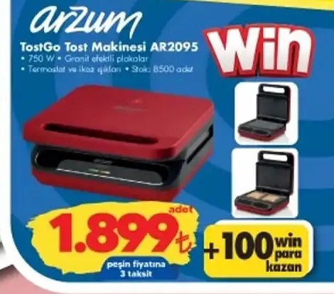 Arzum Tostgo Tost Makinesi Ar2095