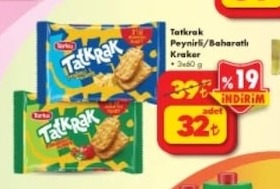 Tatkraft Peynirli/Baharatlı Kraker 3X60G