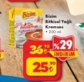 Bizim Bitkisel Yağ Krem Sos 200Ml