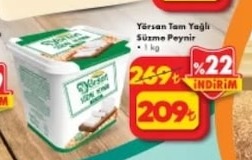 Yörsan Tam Yağlı Süzme Peynir 1 Kg