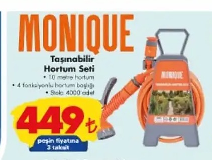 Monique Taşınabilir Hortum Seti 10 Metre Hortum