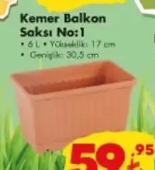 Kemer Balkon Saksı No:1 6 L