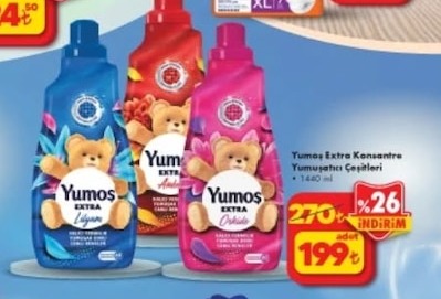 Yumos Extra Konsantre Yumuşatıcı Çeşitleri 1440 Ml