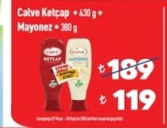 Calve Ketçap 430 G + Mayonez 380 G