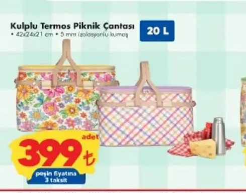Kulp Lu Termos Piknik Çantası 20 L