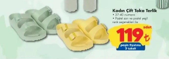 Kadın Çift Toka Terlik