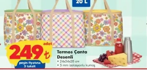 Termos Çanta Desenli