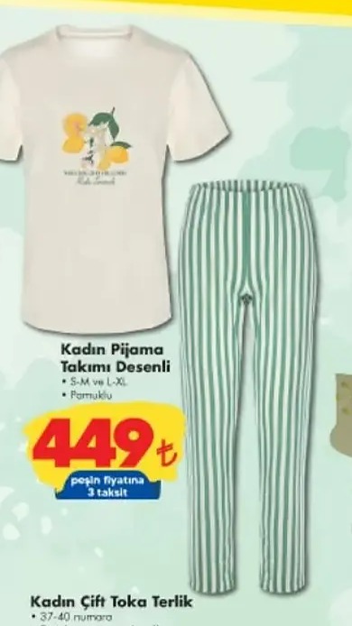 Kadın Pijama Takımı Desenli