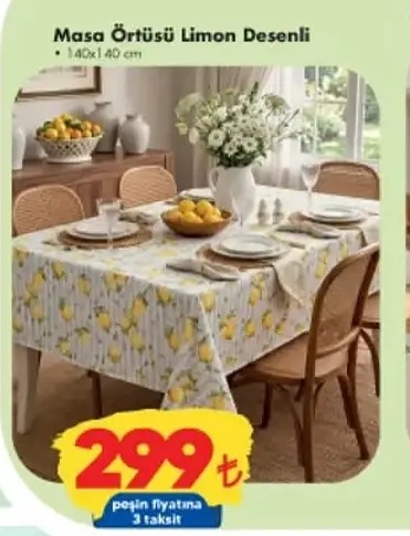 Masa Örtüsü Limon Desenli