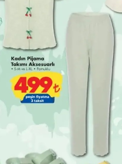 Kadın Pijama Takımı Aksesuarlı