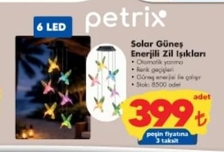 Petrix Solar Güneş Enerjili Zil Işıkları 6 Led