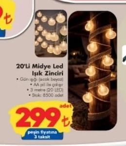 20'Li Midye Led Işık Zinciri