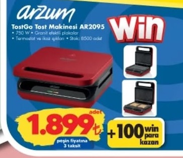 Arzum Tostgo Tost Makinesi Ar2095