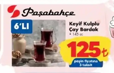 Paşabahçe Keyif Kulplu Çay Bardak 6'Lı 145 Cc
