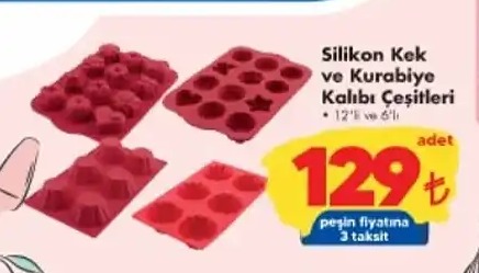 Silikon Kek Ve Kurabiye Kalıbı Çeşitleri 12'Li Ve 6'Lı