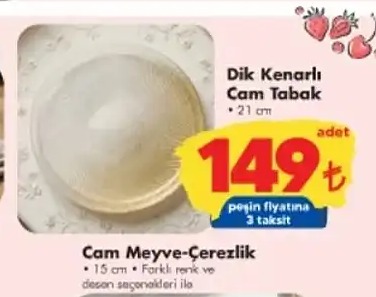 Dik Kenarlı Cam Tabak 21 Cm