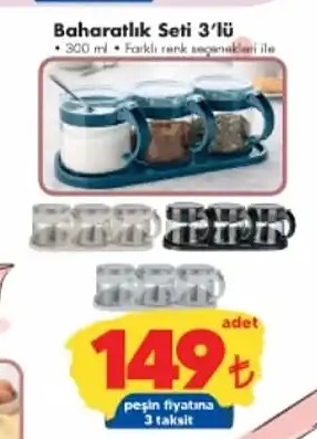 Baharatlık Seti 3'Lü 300 Ml